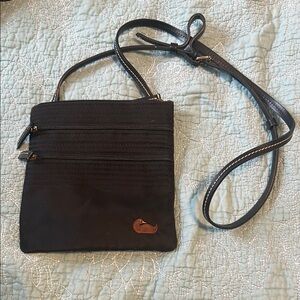 Dooney & Bourke Black Nylon North South Triple Zip Crossbody Bag